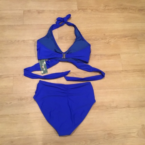 Women’s Tummy Control High Waisted Halter Bikini Set - Picture 7 of 8